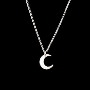 Crescent Moon Pendant Necklace Silver, I Love You To The Moon and Back Card