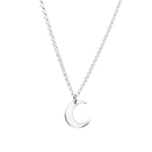 Load image into Gallery viewer, Crescent Moon Pendant Necklace Silver, I Love You To The Moon and Back Card
