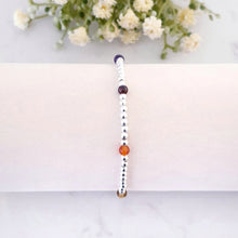 Load image into Gallery viewer, Beaded Crystal Rainbow Bracelet Sterling Silver Stretch Design
